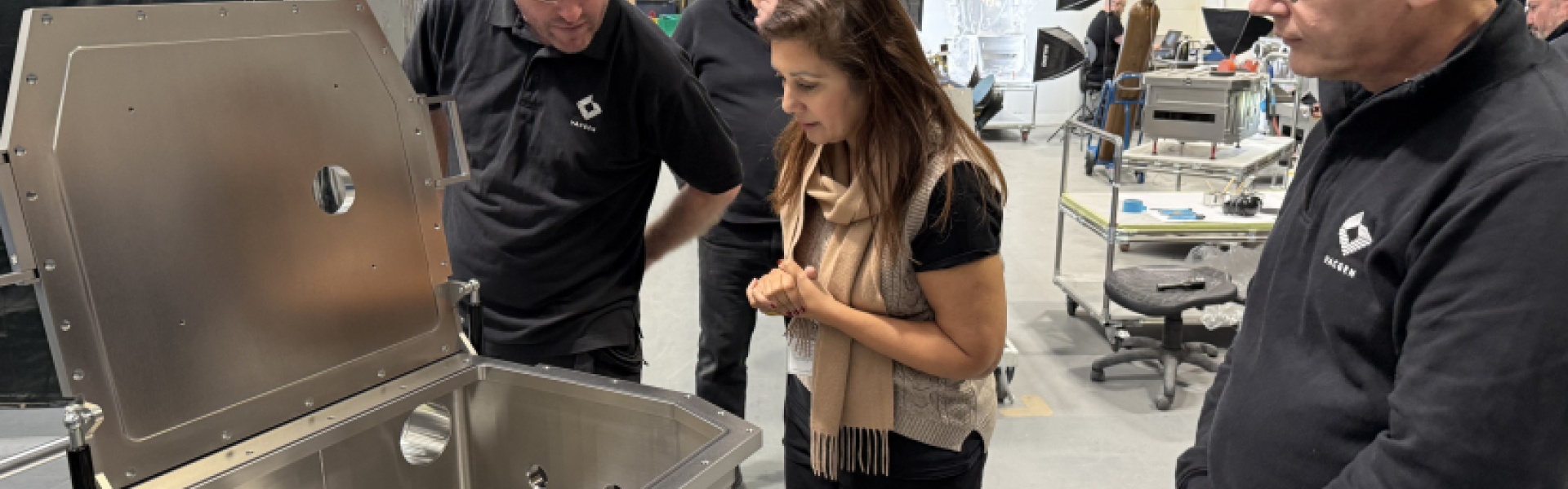 Nusrat Ghani MP supports manufacturing firm VACGEN based in Lower Dicker near Hailsham