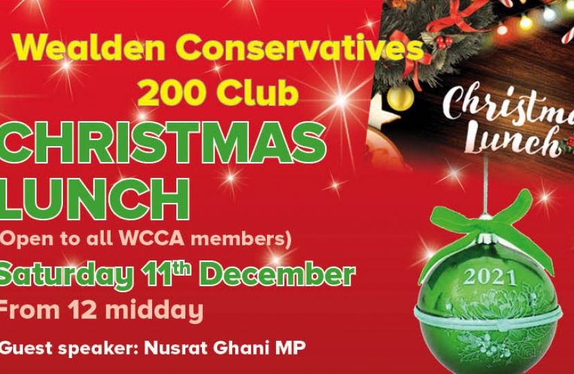 Join us for our Christmas Lunch and the 200 Club draw.