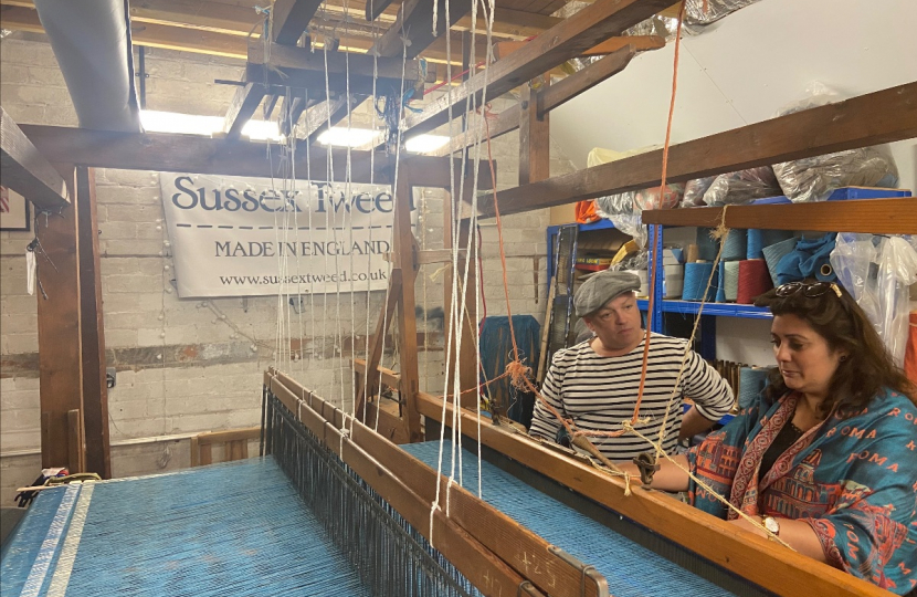 MP Nusrat Ghani gets weaving to support Withyham tweed business