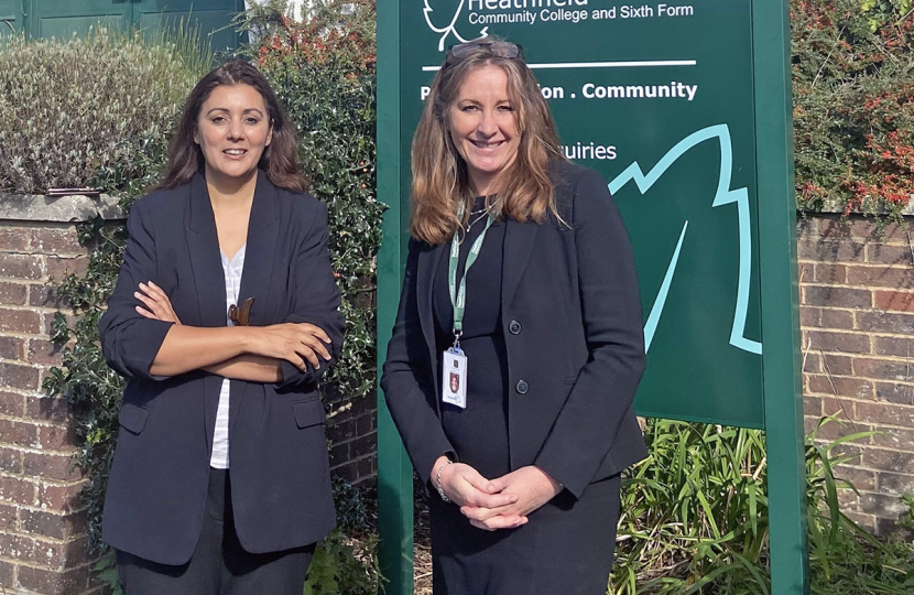 Nusrat Ghani MP and Headteacher Caroline Barlow 