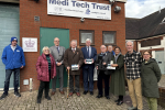 Nusrat Ghani MP, with East Sussex County Councillor Bob Standley, Wealden District Councillor Richard Grocock and trustees and volunteers from Medi Tech Trust.