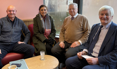 Hailsham Active Chairman, Steve Wennington; Nusrat Ghani MP; Cllr Richard Grocock and Cllr Bob Standley.