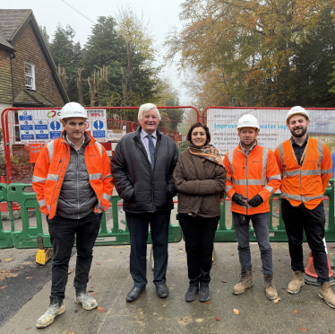 Nus Ghani MP and Cllr Bob Standley are pictured inspecting the Wadhurst improvements